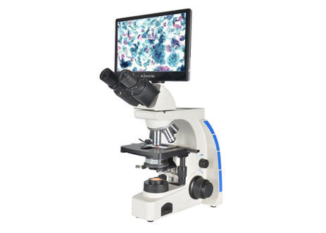 ثلاثي العينيات البيولوجية Lcd مجهر رقمي WF10X 20mm المرحلة التباين